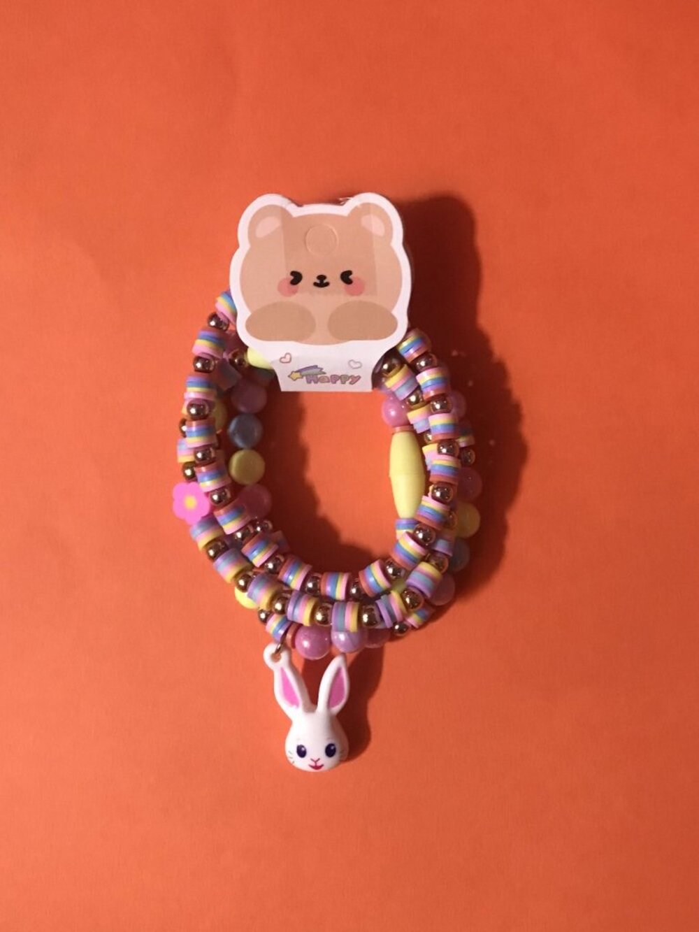 Bunny Bonbon Set of 4 Handmade Beaded Easter Bracelets - Stackable Jewelry